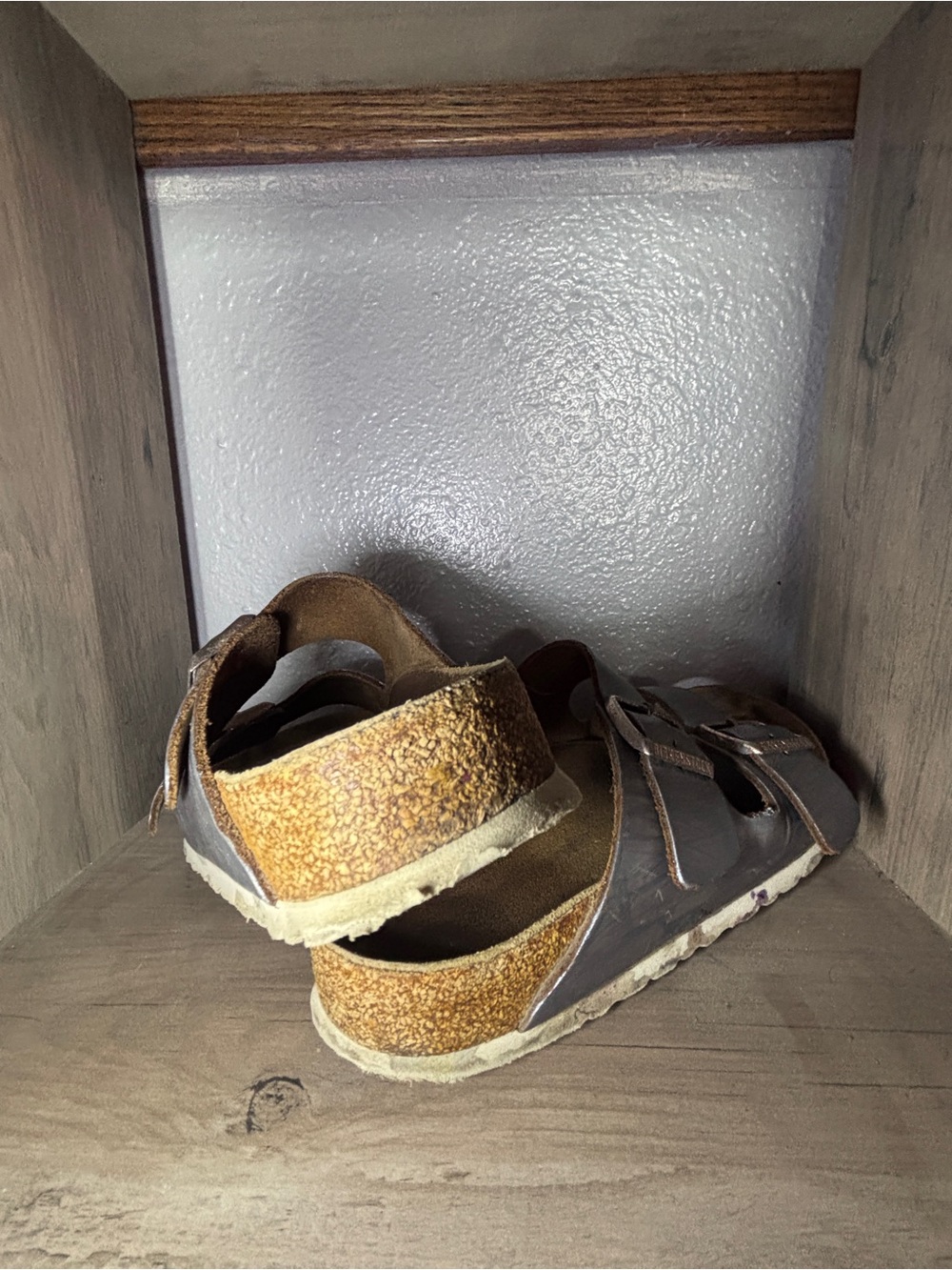 Birkenstock Women’s Arizona Two-Strap Sandals in Pewter Leather - Picture 2 of 4